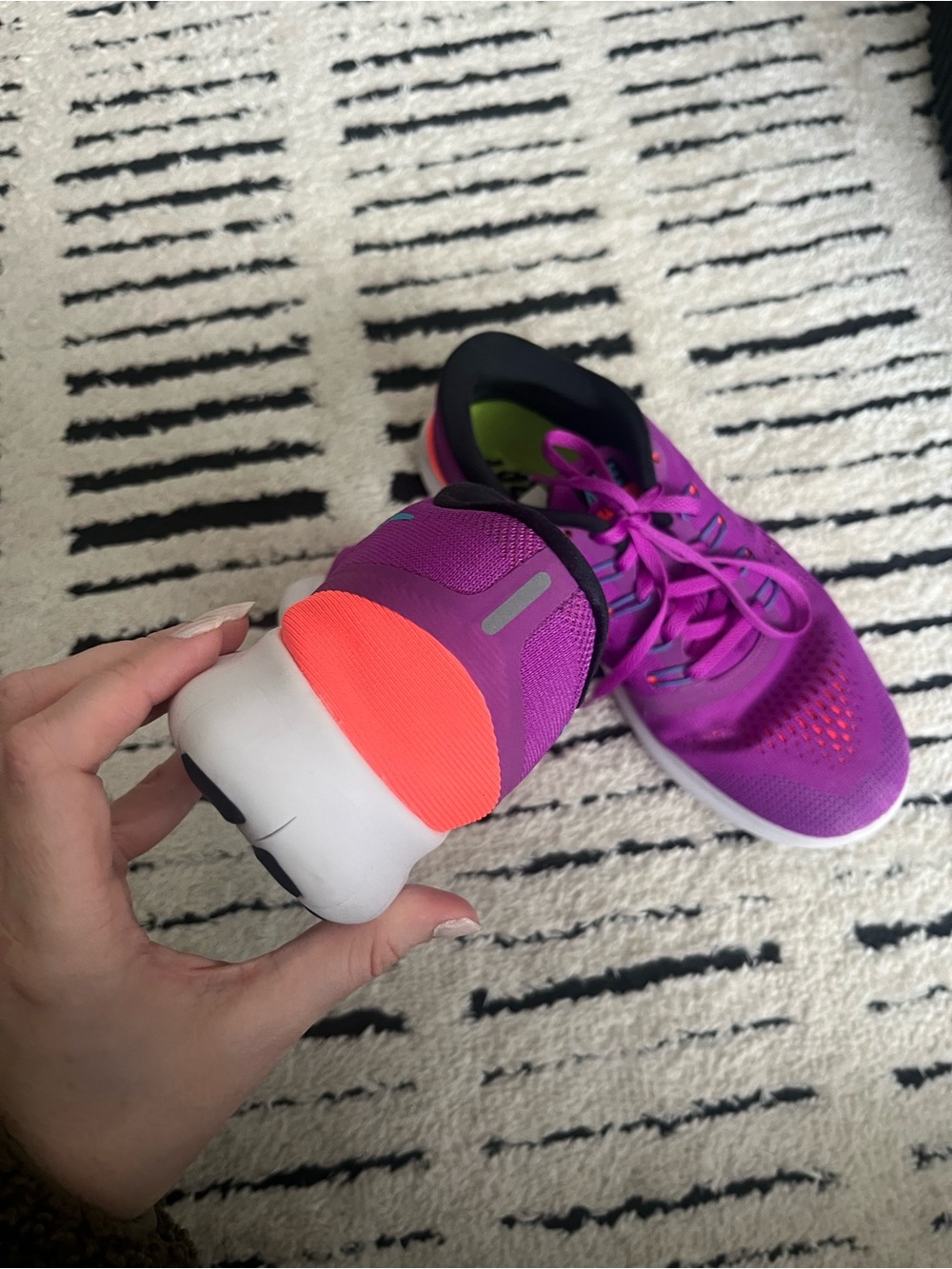 Nike Women’s Purple Running Shoes with Blue Swoosh and Pink Accent - Picture 2 of 4